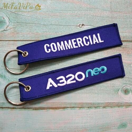 MiFaViPa 2 PCS/Lot Fashion Trinkets Chaveiro Side A320 neo Side B Commercial Key Chains Embroidery llavero for Men Gift