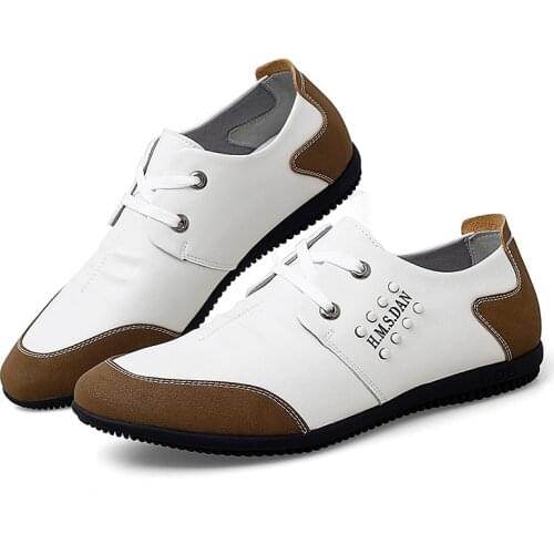 Mens Golf Shoes Casual Design Leather Shoes Lace-up