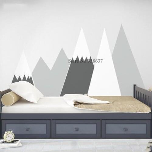 Mountain Adventure Pastel Headboard Decal Baby Kids Nursery Room Decor Self Adhesive Removable Vinyl Wall Sticker BB848