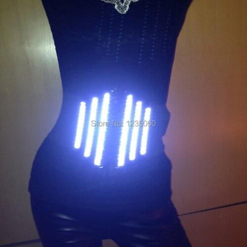 New Design LED Women Costumes Luminous Girdle Suit Clothes For Women Flashing LED Light Party Dance Wear Led Luminous Suit