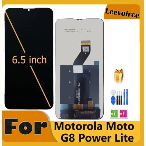 Original 6.5'' for Motorola Moto G8 Power Lite Lcd XT2055-2 LCD Display Touch Screen Digitizer Assembly G8 Power Lite With Frame