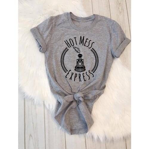 HOT MESS EXPRESS T-shirt funny train graphic women unisex Christmas slogan simple style tees fashion vintage tops gift art shirt