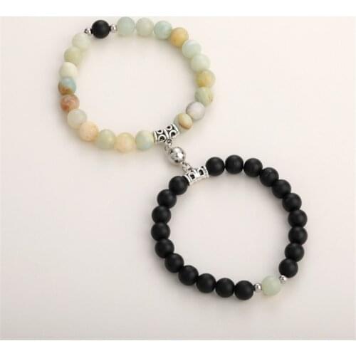 Attractive couples charm bracelets best friend stoned bracelet men bracelet Natural Volcanic rocks attractive jewelry bracelet