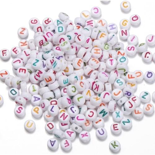 360/720pcs Mixed Letter Acrylic Beads Round Flat Alphabet Loose Spacer Beads For Bracelet Necklace Accessory Jewelry Making Diy
