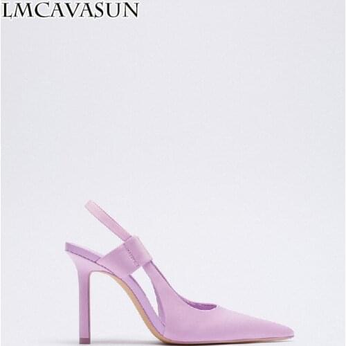 LMCAVASUN sandals for women 2021 Pointed Toe High- Heeled Shoes French Style Temperament With Elegant Sandals