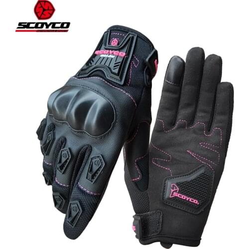 Scoyco Women Motorcycle Gloves Motocross Full Finger Riding Gloves Motorbike Racing Cycling Gloves Moto Guantes MC12W