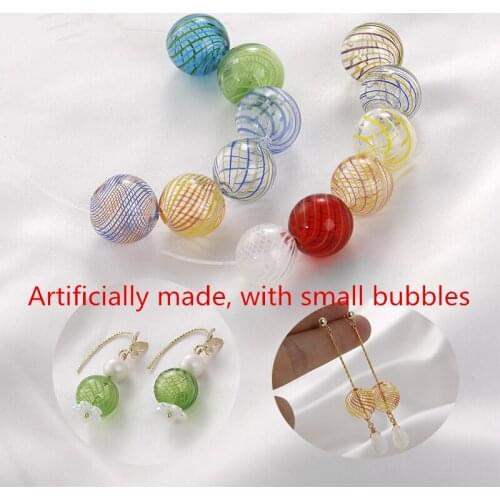 Diy jewelry making 20pcs/lot geometry round shape Artificially made glass beads earring/necklace pendants accessory