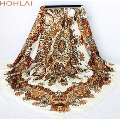 2019 New Designer Bandana Printing Winter Scarf Women Shawls Thicken Warm Scarves Stoles Luxury Brand Scarf Women Wrap 120*120cm