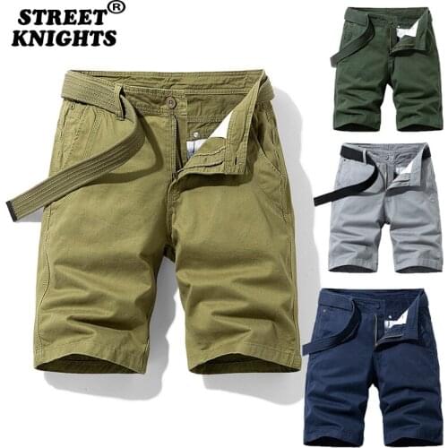 2021 Summer Solid Color Fashion Cotton Casual New Breeches Cargo Men Shorts Men Breathable Quick Dry Multi Pocket Hip Hop Short