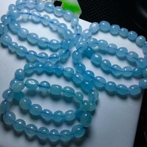 Natural Crystal Bracelet Blue 11-10mm AAA