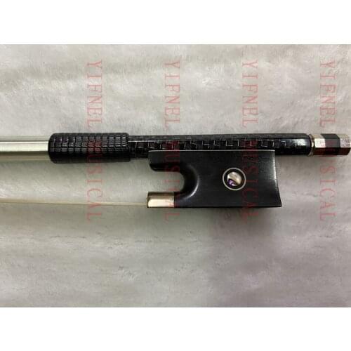 Free Shipping Top grade 2pc New 4/4 szie silver silk Carbon fiber violin bow with nickel silver Ebony Frog pair eye