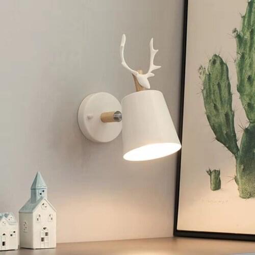 Nordic style modern minimalist creative lamp color bedroom bedside lamp living room study balcony LED wall lamp