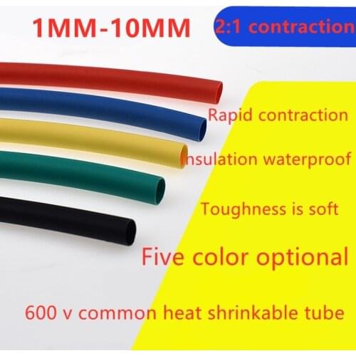 Heat Shrink tube 2:1 100 Meter 1 2 3 5 6 8 10mm Diameter Heatshrink Tubing Wire Connector Wrap Wire Repair Tube Cable Sleeve