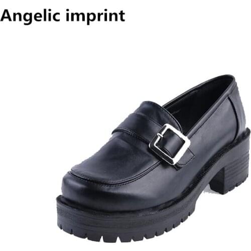 Angelic imprint new woman mori girl lolita cosplay punk shoes lady mid heels pumps women student princess dress party shoes 5cm