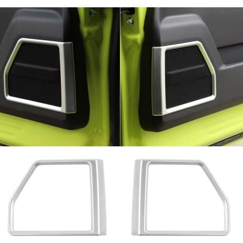 YCCPAUTO 2Pcs ABS Silver Car Door Audio Sound Speaker Trim Stickers F or Suzuki Jimny 2019 Accessories