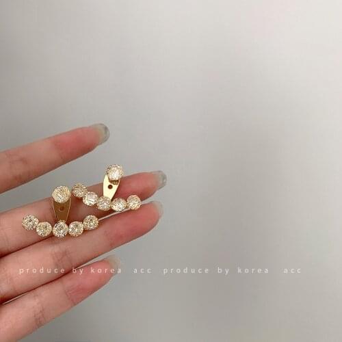 2021 New Trendy Simulated Diamond Gold Stud Earrings for Women Korean Fashion Arc Shape Elegant Boucle D'oreille Gifts