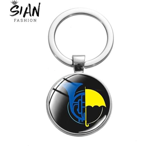 SIAN Yellow Umbrella Blue French Horn Printed Keychain How I Met Your Mother Popular HIMYM TV Show Crystal Key Chain Collection