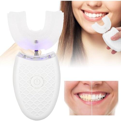 U-Shaped Adult Electric Sonic Toothbrush Automatic Cleaning Toothbrush Oral Care Tool White Adult Type