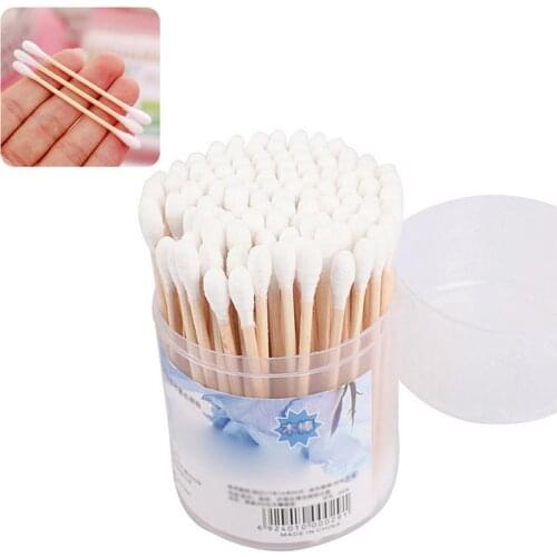 100 Pcs Cosmetics Ear Clean Cotton Swab Stick Double Head Make-up Stick Health