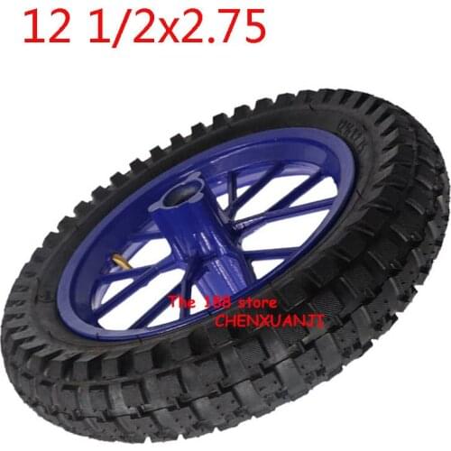 12 1/2 X 2.75 Tire with Aluminum Wheel Hub for 12.5 Inch 49CC Dirt Bike MX350 MX400 Scooter Tire Red Wheel