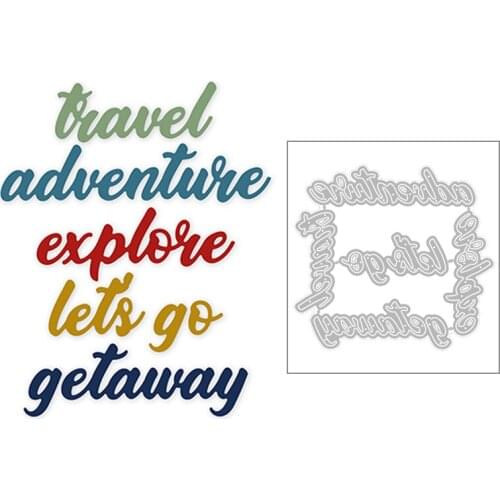 2020 Hot New English Letter Word Lets go Adventure Getaway Metal Cutting Dies Foil and Scrapbooking For Card Making no stamps