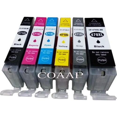 6 Pack PGI470 CLI471 ink cartridge for Compatible CANON PIXMA MG5740 MG8640 TS5040 TS6040 Printer