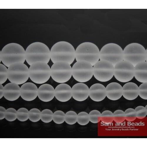 Free Shipping Natural stone dull polish Frosted Clear Quartz Crystal Round loose Beads For Jewelry Making NCCB01