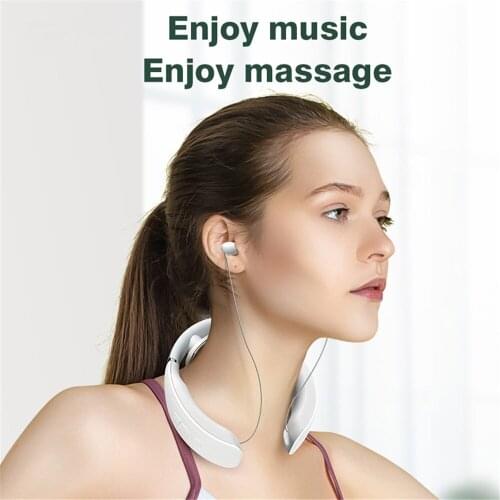 New Smart Electric Neck Massager Pain Relief Wireless Earphone Bluetooth Headphones Digital Display HIFI Foldable In-Ear Headset