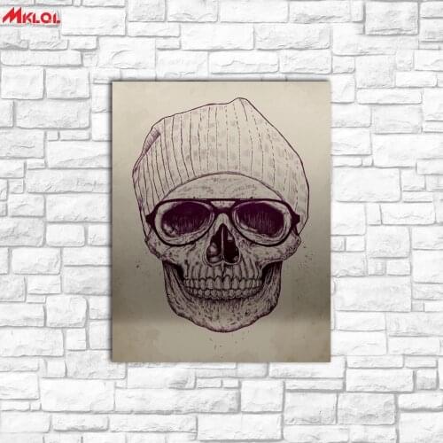 Large Wall Art Cool Skull Portrait Canvas Painting For Living Room Home Decoration Oil Painting On Canvas Wall Painting Unframed