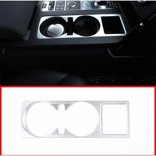 Center Console Cup Holder Cover Trim ABS Matte Chrome Interior Accessories For Land Rover Discovery 5 3.0 V6 2017 Car-styling