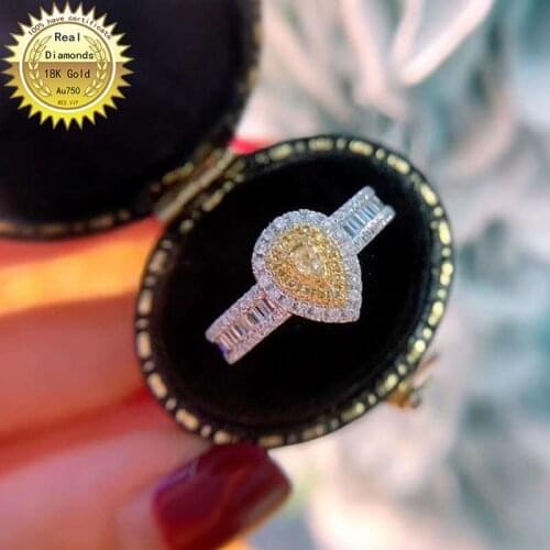 18k white gold Natural Real 0.5ct diamond ring Jewellery Engagement ring &Wedding ring D-A006