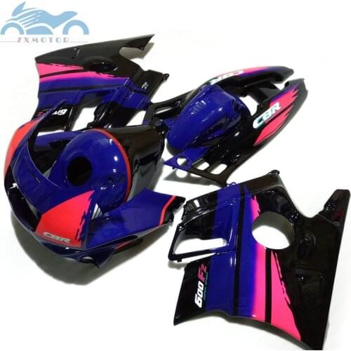 ABS plastic fairing kits for HONDA 1991 1992 1993 1994 CBR600 F2 blue pink road motorcycle body fairings set CBR 600 F2 91-94