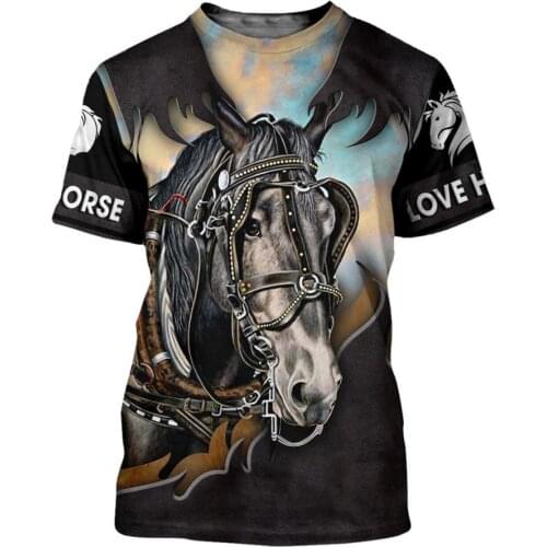 2020 summer Men t shirt 3D t shirt Love Horse Printed Harajuku short Sleeve Tee Unisex t-shirt tops Wholesale and Drop shipping