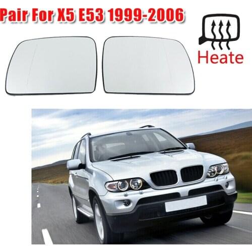 Left+Right Side Wing Mirror Rearview Mirror Glass Heated for-BMW X5 E53 1999-2006 LH/RH 51167039598 51167039597