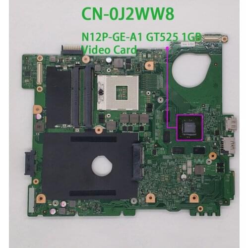 Genuine CN-0J2WW8 0J2WW8 J2WW8 GT525 1GB HM67 DDR3 Laptop Motherboard Mainboard for Dell Inspiron 15R N5110 Notebook PC