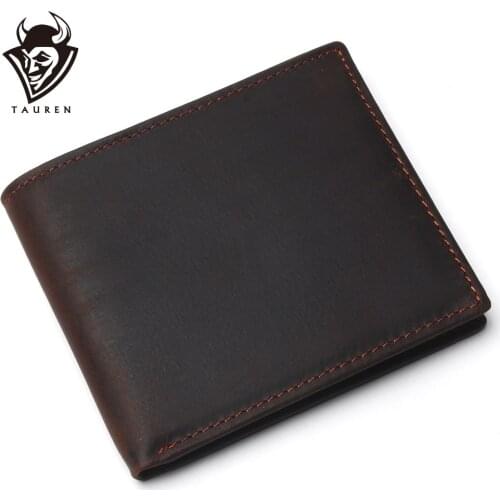 Crazy Horse Natural Skin Bifold Purse Men Eagle Pattern Cash Clips Coin Pocket Card Holder Retro Genuine Leather Short Wallet