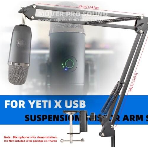 Desktop Suspension Boom Mic Scissor Arm Rack For Blue Yeti X YetiX USB Microphone Stand Table Desk Top Tabletop Mount Holder