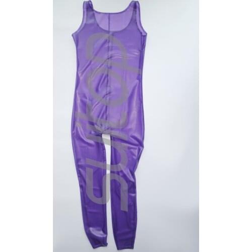 Nature rubber jumpsuits catsuit Vest style in trasparent clear color latex no zipper