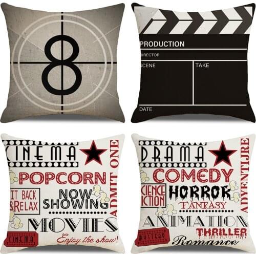 Retro movie style countdown numbers Hugging pillowcase Cushion cover Hugging pillowcase Artists home decoration
