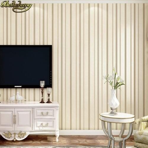 Beibehang bright background plain plain wallpaper bedroom living room papel de parede 3d stripe wall papers home decor ceiling