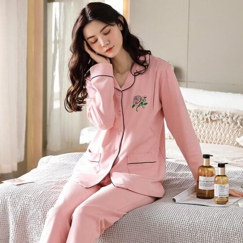 Autumn Long Sleeve Cotton Maternity Nursing Sleepwear Sets Feeding Pajamas Suits Clothes for Pregnant Women Pregnancy Home Wear