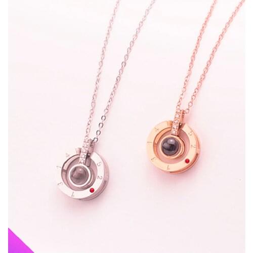 Wholesale 10 pcs 100 different languages I love you necklace 2 materials miniature text necklace women men souvenirs 2021 new
