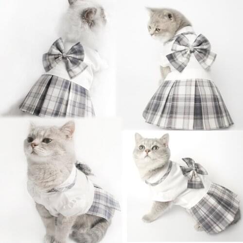 Cat Dress Summer Dog Skirt Puppy Small Dog Clothing Yorkshire Terrier Pomeranian BIchon Frise Poodle Schnauzer Clothes Dresses S