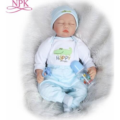 NPK realistic reborn baby doll silicone vinyl soft real touch 22inch55cm sweet sleeping doll good for bebe girls