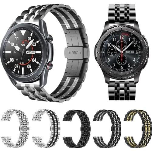 Stainless Steel Strap for Samsung Galaxy Watch 3 41/45mm Metal Band Watchband for Galaxy 42/46mm Watch Active 2 Gear S3 20/22mm