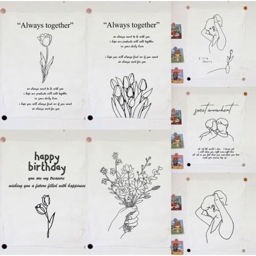 Nordic Ins Cloth Flower Wall Hanging Tapestry Fabric Handmade Sewing Wall Tapestry Napkin Dorm Apartment Decoration