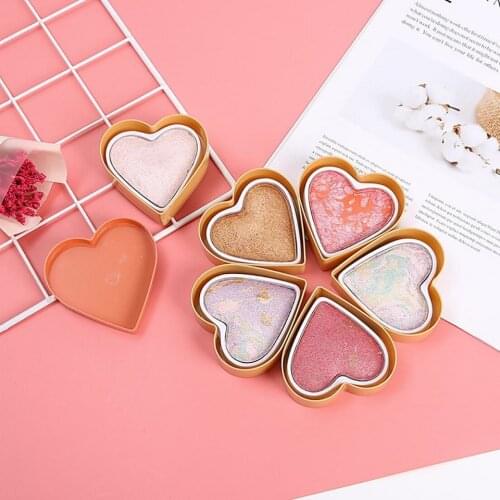 Heart-Shaped Rainbow Girl Eyeshadow High-Gloss Baked Pearly Delicate Soft Color Baked Powder Three-Dimensional Brightening Eyesh