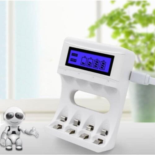 4 Slot Fast Smart Intelligent Battery Usb Charger For 1.2V AA AAA NiCd NiMh Rechargeable Battery LCD Display Quick Charger