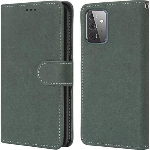 Vintage Matte Wallet Case for Samsung Galaxy A72 5G PU Leather Flip Stand Magnetic Protective Shell with Card Holder