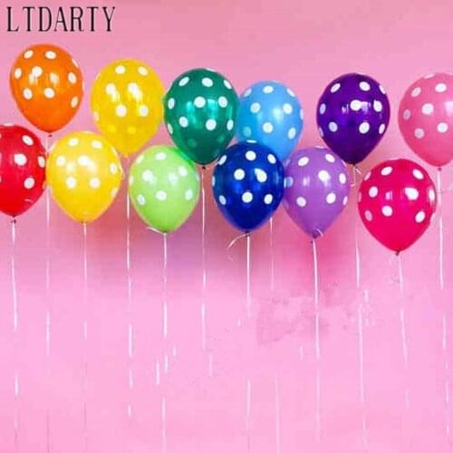30/50100pcs/ lot New style Wave point latex balloon The printing dot balloon Color mixing Party decoration balloon Toy balloon
